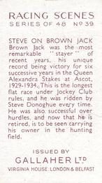 1938 Gallaher Racing Scenes #39 Steve on Brown Jack Back
